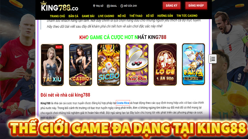 Khám phá thế giới game đa dạng tại King88